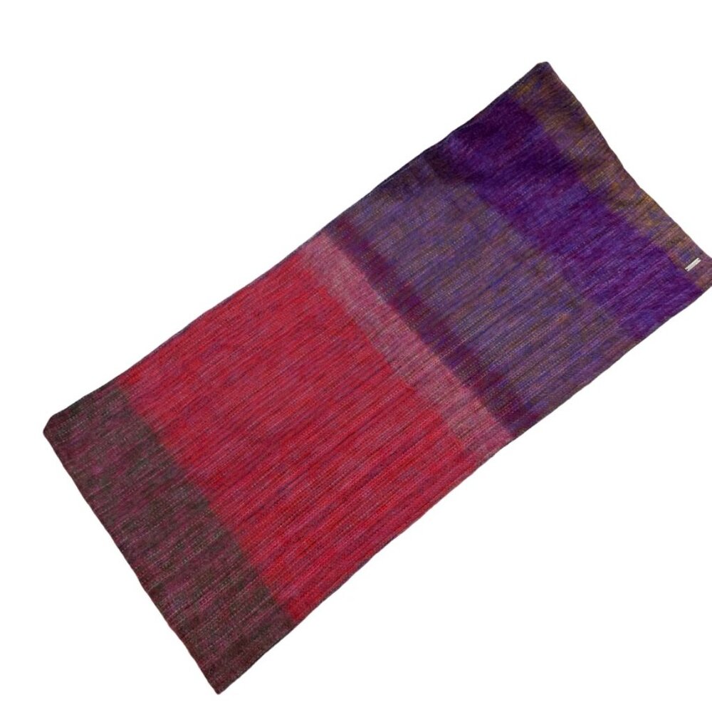 Qui-Chua Purple Pink Brown Striped Brushed Alpaca Infinity Scarf Snood